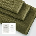 thumbnail image 4 of Great Bay Home Quick Dry Diamond Waffle 6 Piece Towel Set, Olive, 4 of 7