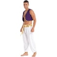 thumbnail image 3 of vastwit Men's Adult Arabian Prince Street Rat Outfits Open Front Cardigan with Pants Gold XL, 3 of 5