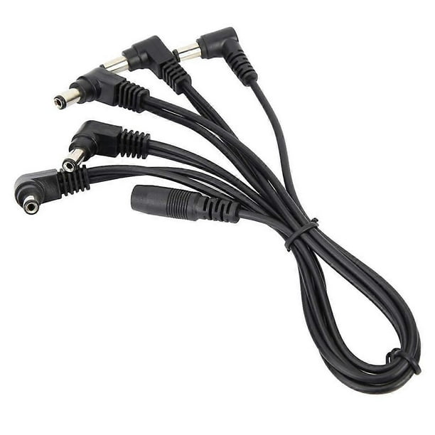 Guitar Pedal Power Supply Adapter 9V DC Tip Negative 5 Way Daisy Chain Cables for Guitar Effect Pedal.EU Plug