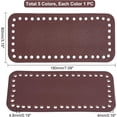 thumbnail image 5 of PU Leather Bag Bottom 7 x 3 Inch Rectangle Crochet Bag Bottom Shaper Knitting Bag Cushion Base with Holes for DIY Tote Handbag Shoulder Bags Purse Making Supply Earth Tone, 5 of 7