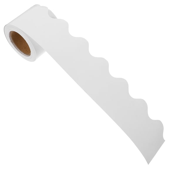 GETAJGHSD White Scalloped Bulletin Board Border Trim Roll 10m Coated Paper