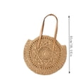 thumbnail image 3 of Dtchengua Round Rattan Bag, 16" Hand-woven Wicker Basket Purse, Boho Crossbody Handbag With Strap Handle, Retro Summer Beach Straw Tote Clutch for Women, 3 of 7