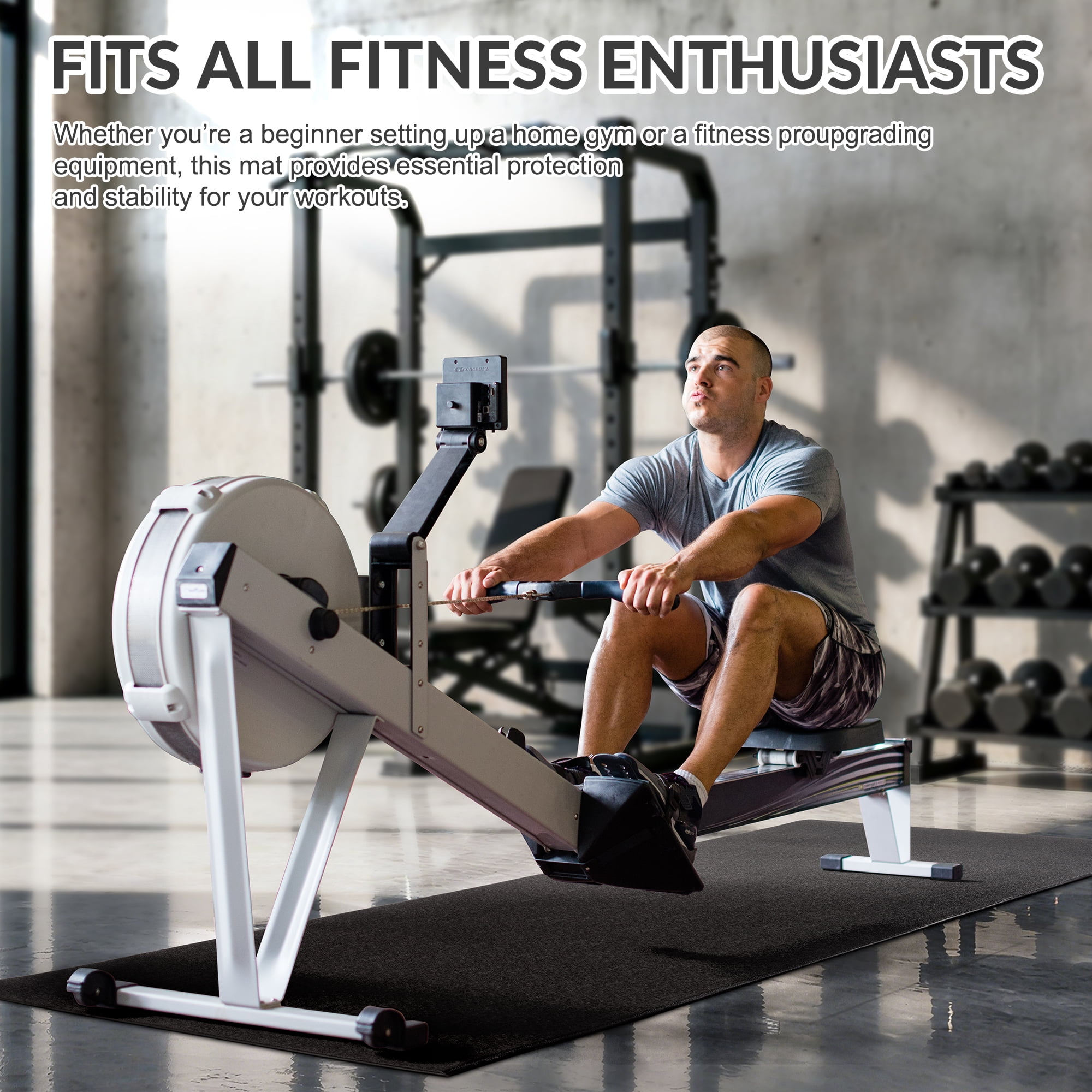 Signature Fitness PVC Equipment Mat, Black, Available in 4 Sizes, Protective Floor Mat for Treadmills, Exercise Bikes, and Home Gym Equipment