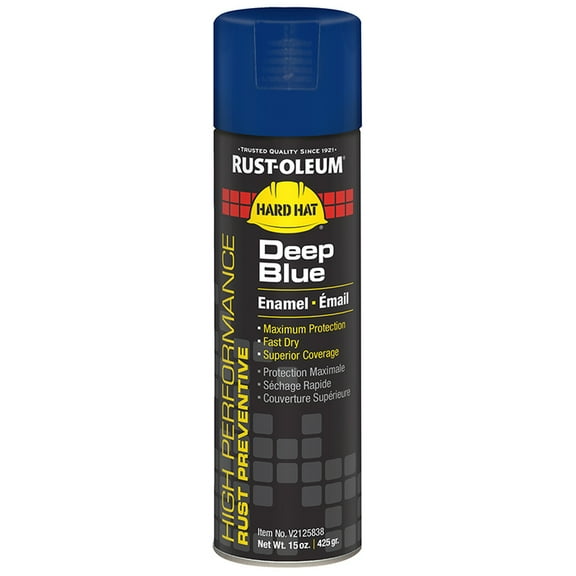 6‐Pack of 15 oz Rust‐Oleum Brands V2125838 Deep Blue Hard Hat Enamel Spray Paint