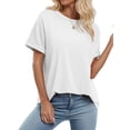thumbnail image 2 of Sundazz Oversized Tshirts for Women Crew Neck Short Sleeve Tops Summer Casual Basic Tees, S-2XL, 2 of 8