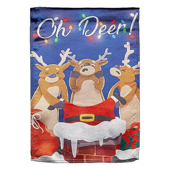 Evergreen Garden Flag Oh Deer Lustre Double Sided Indoor Outdoor Decor 18" x 12.5"