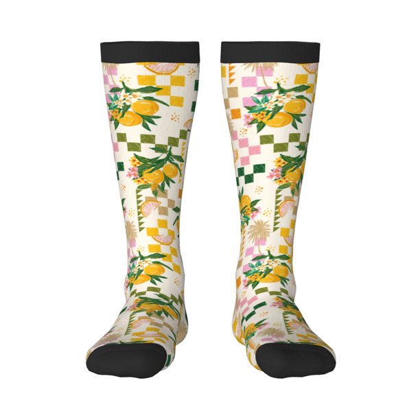 Fotbe Fruit Calcetas Divertidas Estampadas para Hombre y Mujer, Calcetas de Algodón hasta la Rodilla para Caminar, Correr, Enfermería y Embarazo