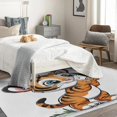 thumbnail image 3 of Cartoon Cute Tiger Carpet,4x5 Area Rug, Non Slip Low Pile Soft Machine Washable, Animal Tiger Area Rugs, Tiger Butterfly Rugs for Bedroom Living Room Rug 8i&-195, 3 of 7