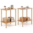 thumbnail image 1 of Gymax Side Table Set of 2 w/Storage Shelves Rectangular Tea Sofa Table Accent Table, 1 of 10