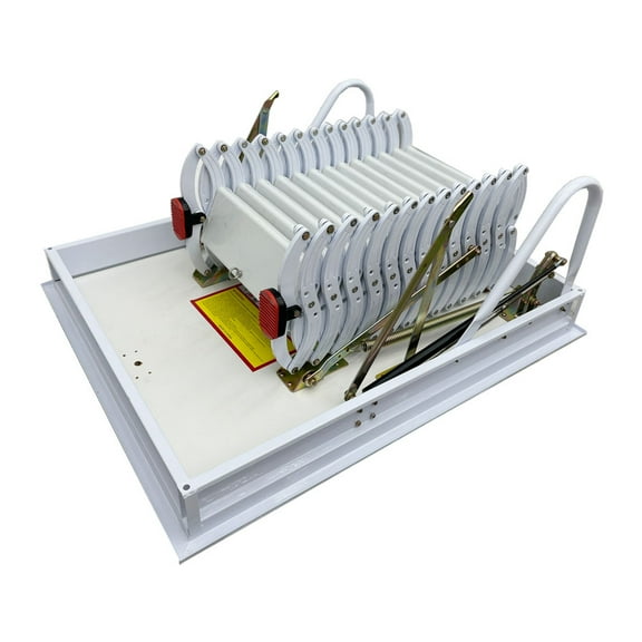 Telescopic Folding Attic Ceiling Ladder Hidden All-White Titanium Magnesium Material 80*100CM