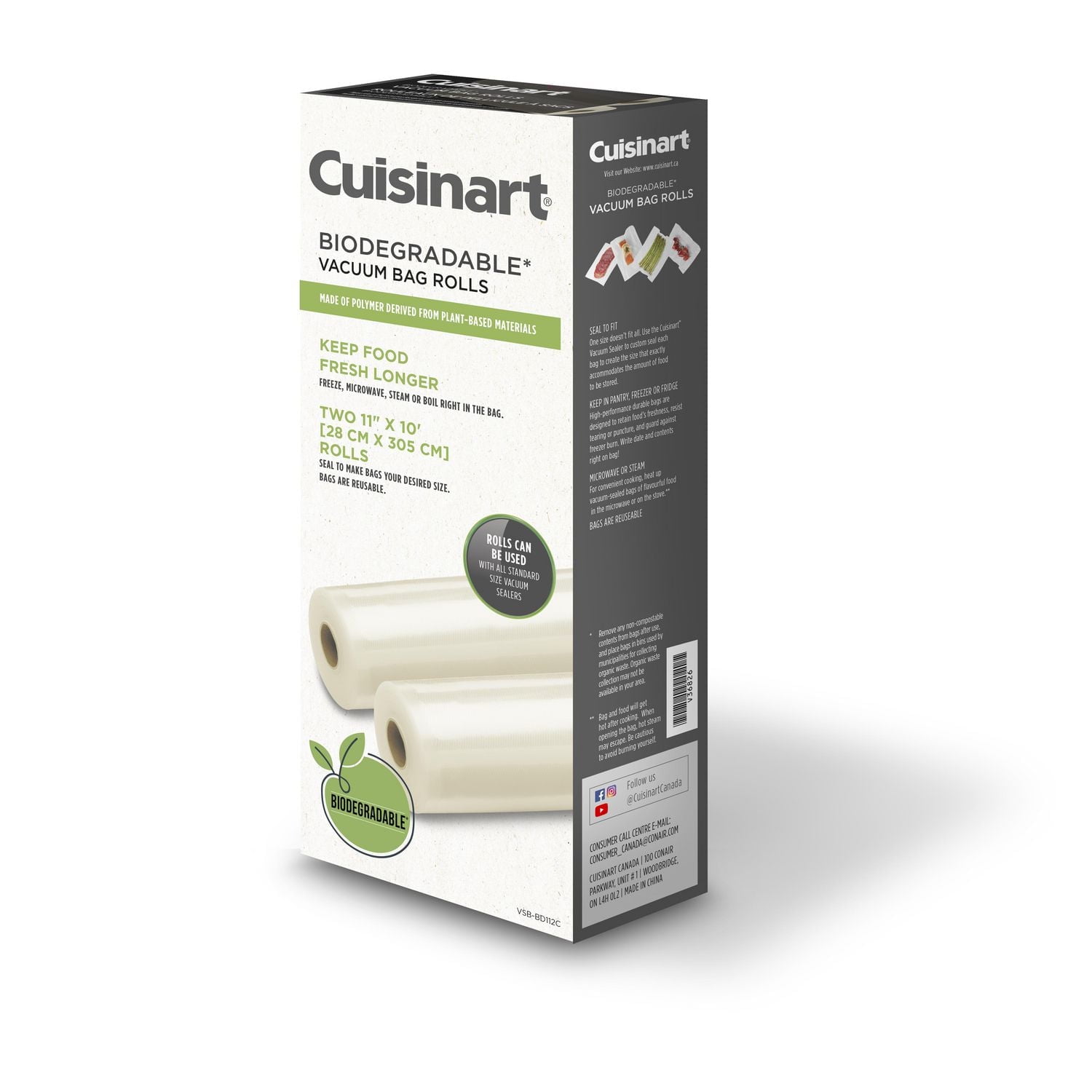 Cuisinart Biodegradable Vacuum Bag Rolls, Replacement food sealer bags