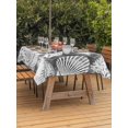 thumbnail image 3 of Outdoor Tablecloth with Umbrella Hole for Patio/Picnic/Party/Camping, Grey Coastal Waterproof Table Cloth Rectangle Table Cover Washable, Modern Oil Painting Starfish Coral Shell (60"x 102"), 3 of 9