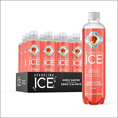 Sparkling Ice Peach Nectarine Flavoured Sparkling Water with Zero Sugar and Zero Calories, 503 ml (Pack of 12), 503 mL