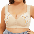 thumbnail image 6 of Fulorrnie Bras for Women Plus Size Wirefree Support Comfort Front Closure Longline Tie Bralette Bra, Light Yellow .E, 46, 6 of 9