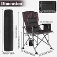 thumbnail image 3 of FIXTECH 450lbs Heavy Duty Folding Camping Chair with Cooler Bag, Side Pocket&Cup Holder - Portable Outdoor Lawn Chair for Adults, Ergonomic Design & Sturdy Frame for Camping, Picnics, Beach, Backyard, 3 of 13