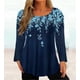 thumbnail image 5 of Camiseta elegante con estampado de flores para mujer, Tops de viaje informales, talla grande, Jersey holgado de cuello redondo, 5XL, Otoño e Invierno, 5 of 5