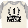 thumbnail image 4 of Inktastic 1 year of being awesome birthday black Boys or Girls Long Sleeve Baby Bodysuit, 4 of 5