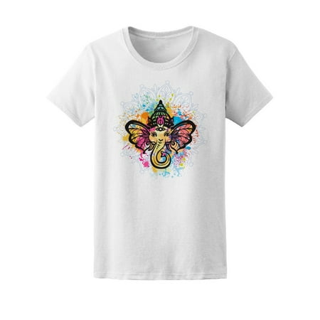 Watercolor Colorful Lord Ganesha Tee Women's -Image by