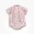 thumbnail image 4 of Mercatoo Baby Girls Summer Romper Jumpsuits Floral Retro Short Sleeve Bodysuit Toddler Girls Jumpsuit Cute Simple Clothes, 4 of 8