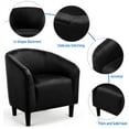 Alden Design Barrel Accent Chair, Black Velvet