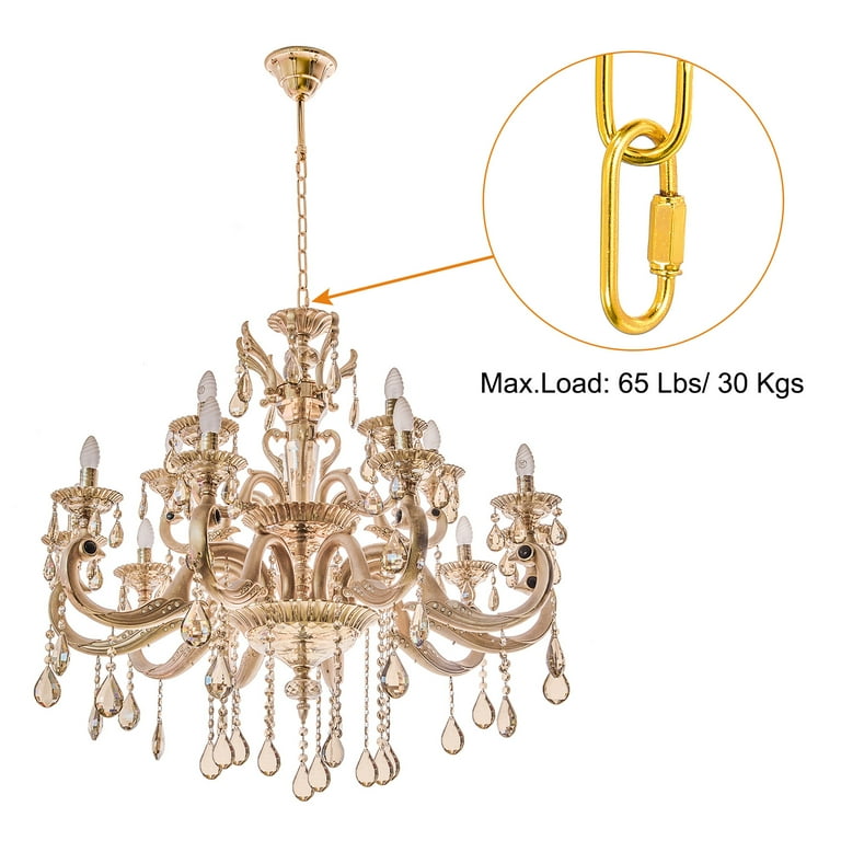 10Ft Lighting Chain for Hanging Lamp Chandelier Chain Light Fixture Chain Load Capacity 65 Lbs Gold
