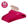 thumbnail image 5 of VECELO 50 Pack Velvet Clothes Hangers with 360 Rotating Hook, Slim Space Saving Suit Hangers, Rose, 5 of 9