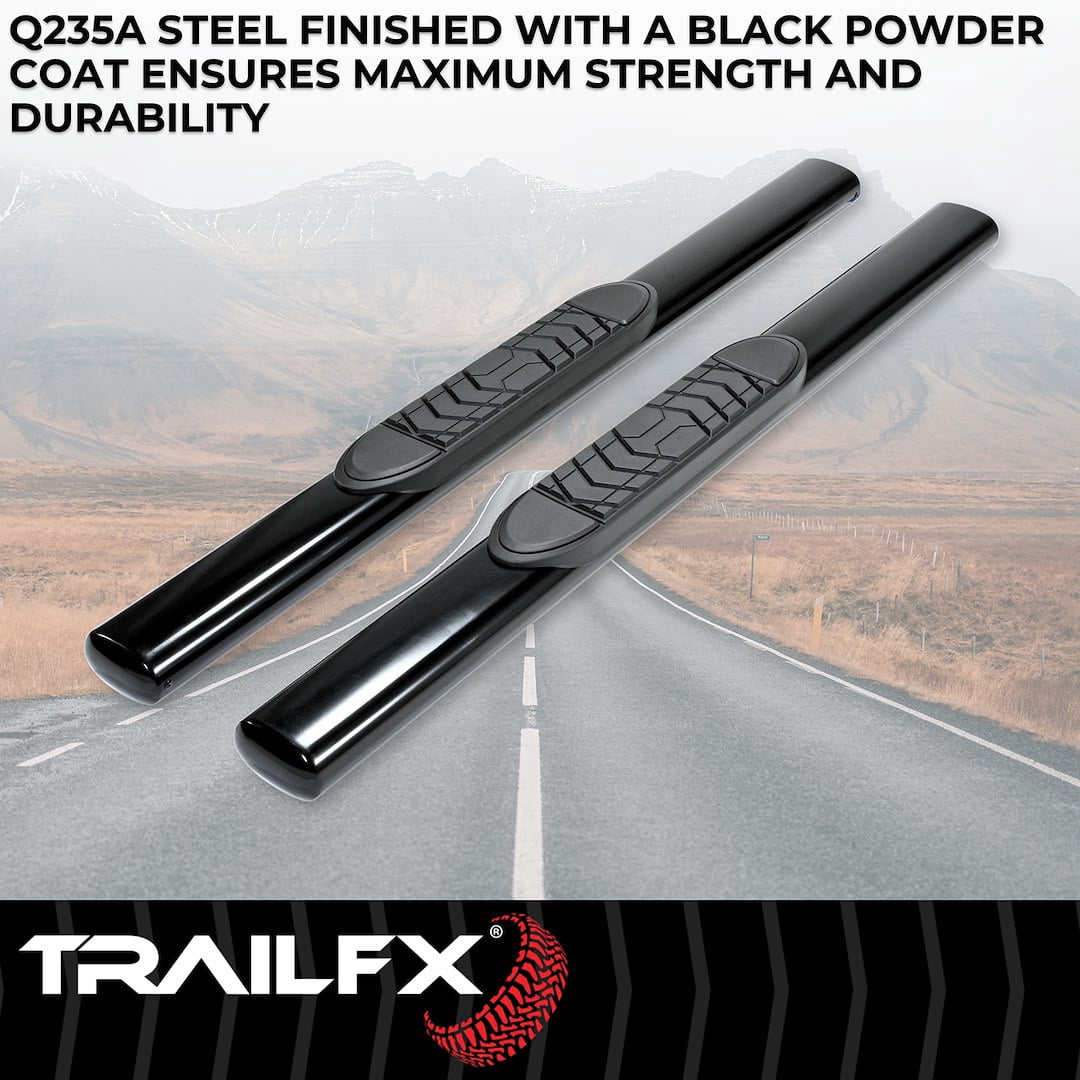 TrailFX A7001B TFX 5" Oval Straight Side Bars NERF BAR OVAL 5"