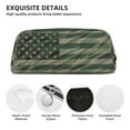 thumbnail image 4 of Uemuo Jungle Green Camo USA Flag Printed Leather Pencil Case, Pencil Pouch, Portable Pencil Bag, Pen Case for& Office, 4 of 7