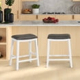 thumbnail image 4 of Costway 26-Inch Bar Stool Set of 2 Counter Height Saddle Stools with Upholstered Seat Gray, 4 of 8