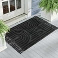 thumbnail image 7 of SUNDEREY Washable Bathroom Rugs 2'x3' Modern Kitchen Rug With Tessal, Dark Grey Bedroom Throw Rugs, Boho Tufted Rainbow Rugs, Farmhouse Indoor Door Mat for Entryway Porch Back Door, 7 of 7