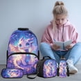 thumbnail image 2 of Pzuqiu Purple Rose Dragon School Backpack for Girls 4 pcs Students Schoolbags Preschool Back Packs with Lunch Box Pencil Case Water Bottle Holder for Boys Girls Back to School, 2 of 7
