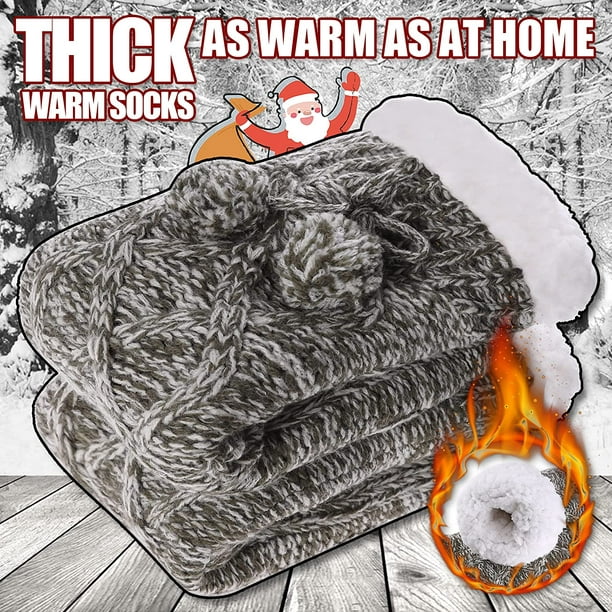 Womens Fuzzy Slipper Socks Winter Thermal FleeceFFIY lined with Grippers  Knit Warm Cozy Non Slip Socks 