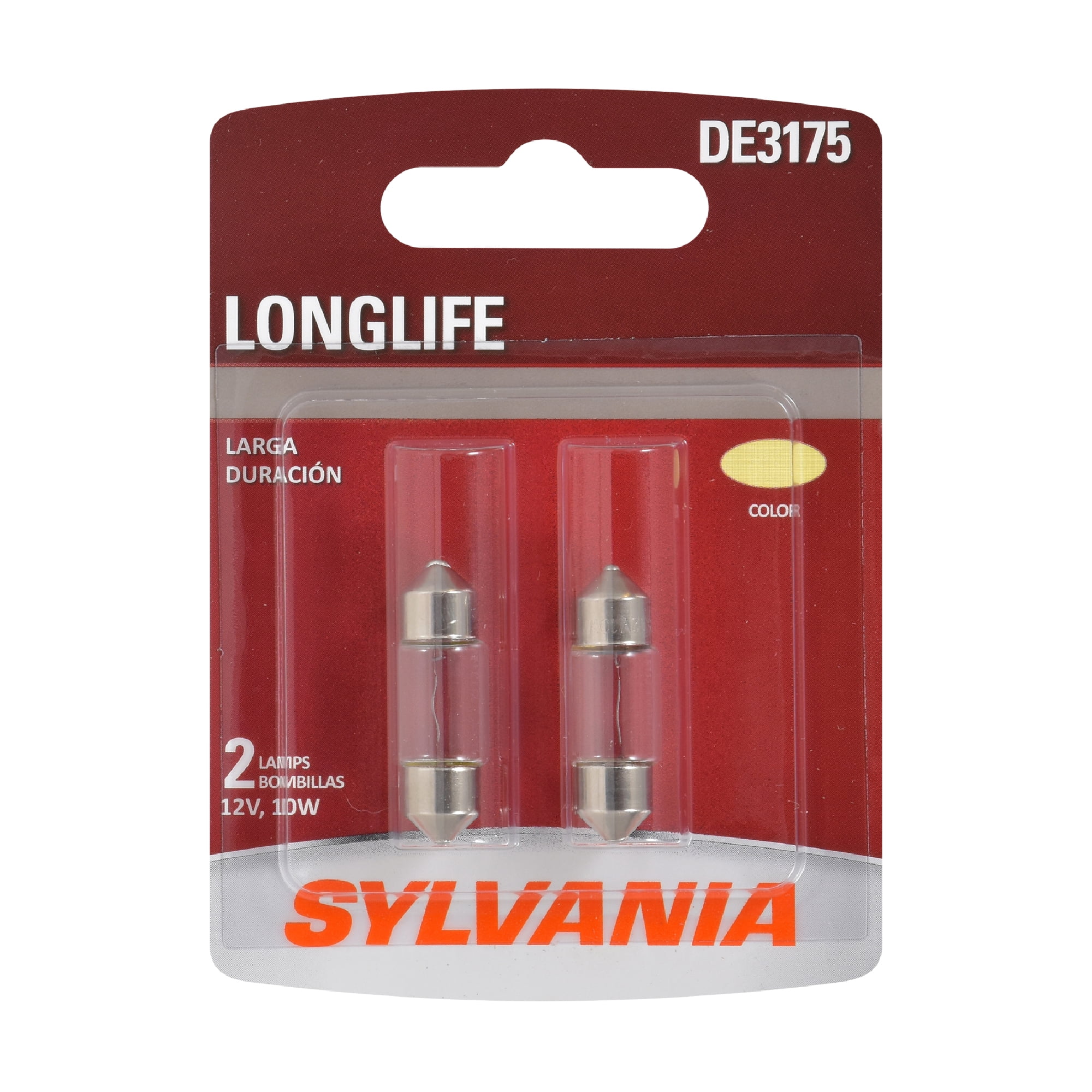 Sylvania DE3175 Long Life Halogen Auto Mini Bulb, Pack of 2