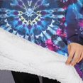 thumbnail image 3 of Oversized Wearable Blanket Hoodie,Colorful Tie Dye Pattern Sherpa Blanket Hoodie with Super Pockets,Super Warm Fuzzy Pullover for Women & Men, 3 of 6