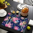 thumbnail image 4 of Pioneer Flower Floral Print Pattern Summer Placemats Table Placemats Set Of 4-Linen Kitchen Washable Placemats Table Mats 12x18 Inch Non-Slip Heat Resistant, 4 of 6