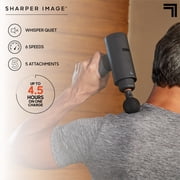 Sharper Image® Powerboost® Deep Tissue Percussion Massager 3.0, 5 Attachments, 6 Speed Settings, Black