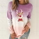 thumbnail image 2 of Moda mujer manga larga cuello redondo Navidad impreso señoras sudadera Tops blusa Fridja fksj2525, 2 of 4