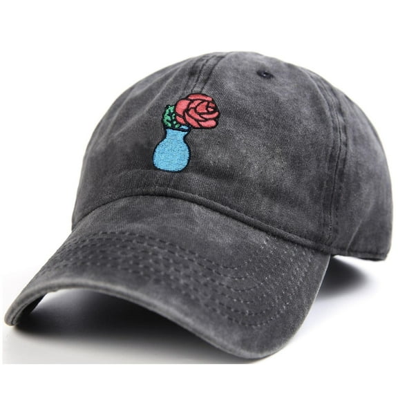 Lichfamy Cute Unisex Rose Hat,Dad hat for Women or Men,Good Vibes Embroidery Funny Cap