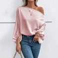 thumbnail image 6 of Long Sleeve Shirts for Women, Off The Shoulder Blouses for Women Long Length Sleeve Tops Dressy Casual Blouse, 6 of 7