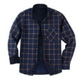 thumbnail image 2 of NTACZA Thick Shirts for Men Button Down Blue Fleece Lined Shirt Jacket Long Sleeve Thermal Plaid Shirts for Men L, 2 of 8