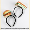 thumbnail image 4 of FENOHREFE Novelty Burgers Sandwich Headbands Creative Food Shape Hair Hoop Adjustable Hair Accessory for Parties, 4 of 7