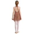 thumbnail image 2 of TiaoBug Kids Girls Figure Skating Dance Dress Sleeveless Lyrical Leotard Dancewear Brown 12, 2 of 6