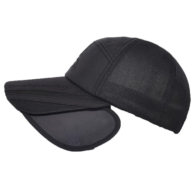 Sombreros deportivos al aire libre Gorras de pesca para correr en bicicleta kusrkot Negro