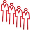 thumbnail image 1 of Letreros WC Área de Hombres MenWC01Red 4 Pzs 2.5x9.5x0.5cm Red Plástico., 1 of 1