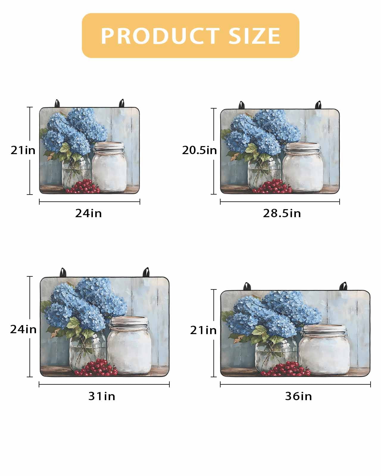 nqOlkjepod Large Induction Cooktop Protector Mat 24"x21", Blue Flower Stove Top Covers for Electric Stove, Modern Graffiti Paint Art Farmhouse Wood Grain Stove Burner Cover Mats Stove Cover