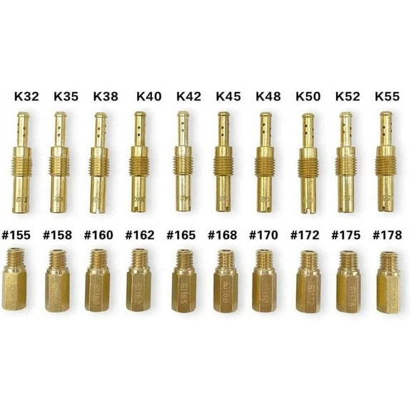 20Pcs Carburetor Main Jet Kit Main Jet Kit & Pilot Slow Set Fit for Keihin OKO KOSO PE PWK Carb