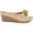 Gold, variant on Womens Juliet Faux-Leather Perforated Wedge Sandals