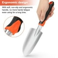 thumbnail image 3 of Garden Shovel Garden Hand Trowel, Heavy Duty Hand Shovel with Ergonomic Handle, Small Gardening Tools for Digging, Rust Resistant Gardening Spade Trowel Tools, Orange(includes a pair of gloves), 3 of 7