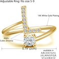 thumbnail image 2 of GHSDFBB Initial Letter Ring for Women Girls Gold Stackable Alphabet Rings with Initial Adjustable Crystal Inlaid Initial Rings Bridesmaid Gift, 2 of 6