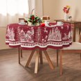 thumbnail image 1 of Round Christmas Tablecloth 60x60 Inch,Christmas Tree Elk Santa Snowflake Red Christmas Tablecloth,Polyester Waterproof Wrinkle Resistant Durable Table cloth for Holiday,Kitchen,Winter and Home Decor, 1 of 5